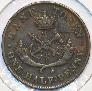 Canada 1854 1/2 Penny Horse animal Dragon Bank Token 296504 combine shipping