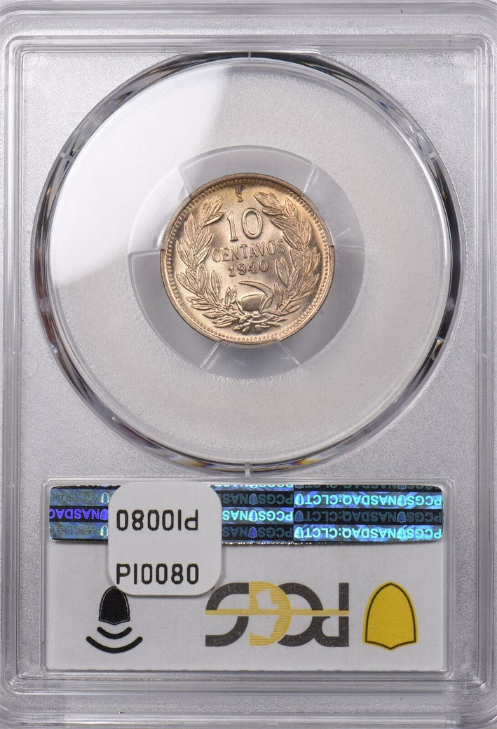 Chile 1940 So 10 Centavos Condor animal PCGS MS 65 PCGS Pop 3 1 Higher PI0080 co