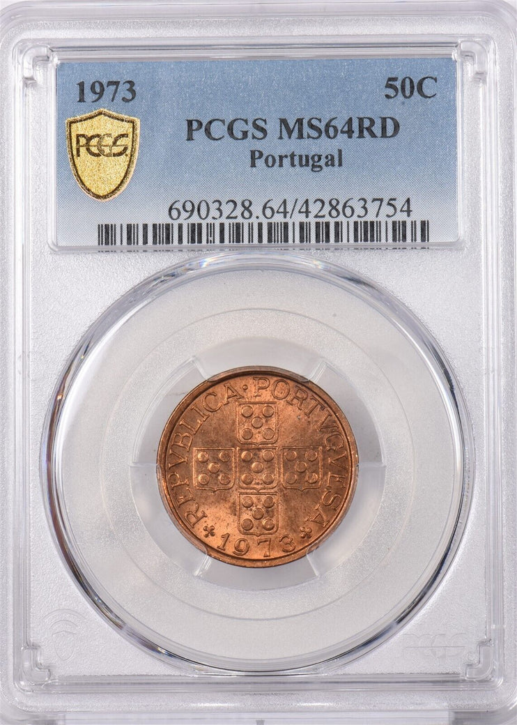 Portugal 1973 50 Centavos PCGS MS 64 RED PI0155 combine shipping