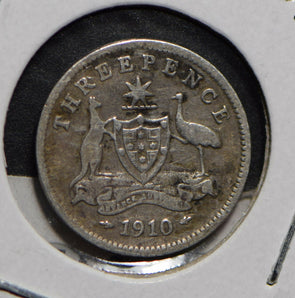 Australia 1910 3 Pence Kangaroo animal Emu  901254 combine shipping