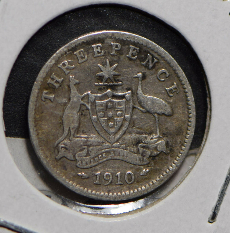 Australia 1910 3 Pence Kangaroo animal Emu  901254 combine shipping