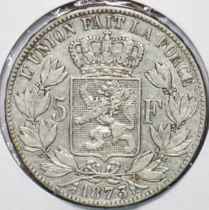 Belgium 1873 5 Francs Lion animal 294045 combine shipping