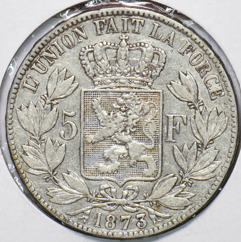 Belgium 1873 5 Francs Lion animal 294045 combine shipping