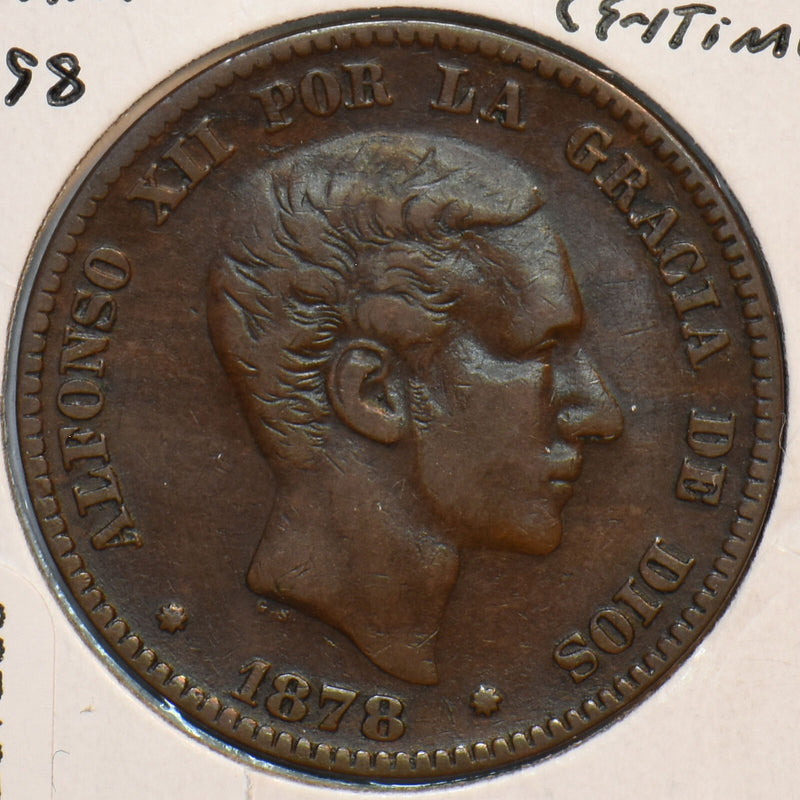Spain 1878 10 Centimos 297288 combine shipping