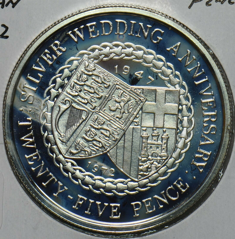 Isle of Man 1972 25 Pence Wedding Anniversary 296865 combine shipping