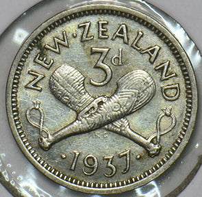 New Zealand 1937 3 Pence 152401 combine shipping