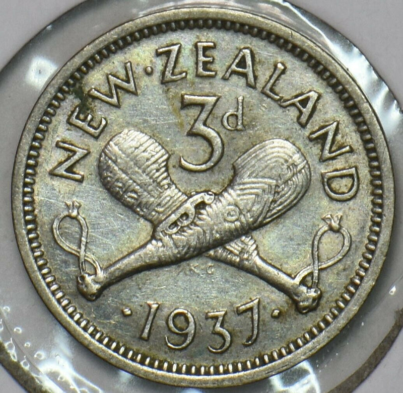 New Zealand 1937 3 Pence 152401 combine shipping