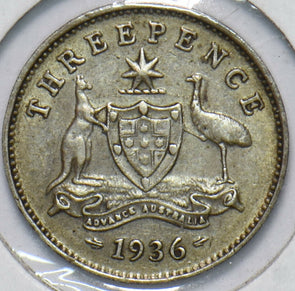 Australia 1936 3 Pence Kangaroo animal Ostrich Georgivs V 293328 combine shippin