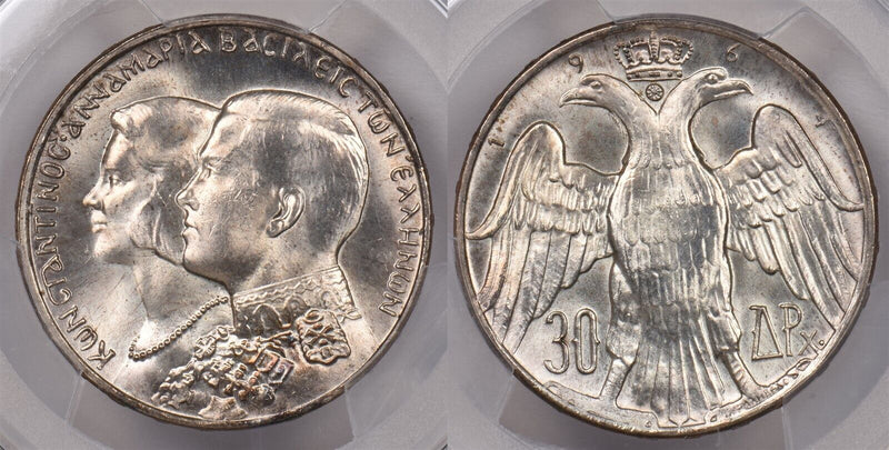 Greece 1964 30 Drachmai Eagle animal PCGS MS 65 Kongsberg KM-87 PI0071 combine s
