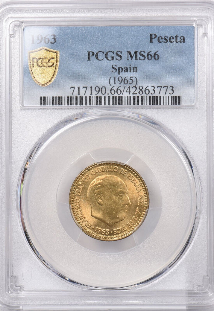 Spain 1963 Peseta PCGS MS 66 1965 PI0020 combine shipping