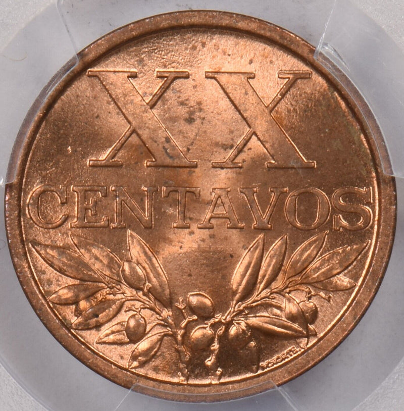 Portugal 1961 20 Centavos PCGS MS 64 RED PI0217 combine shipping
