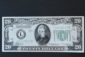 US 1934 B $20 About VF Federal Reserve Notes District L RN0076 combine shipping