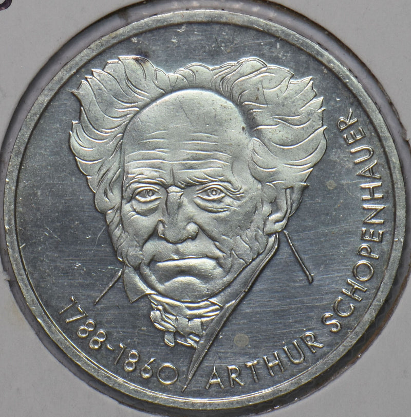 Germany 1988 10 Mark Eagle animal Arthur Schopenhauer's 200th birthday 195168 co