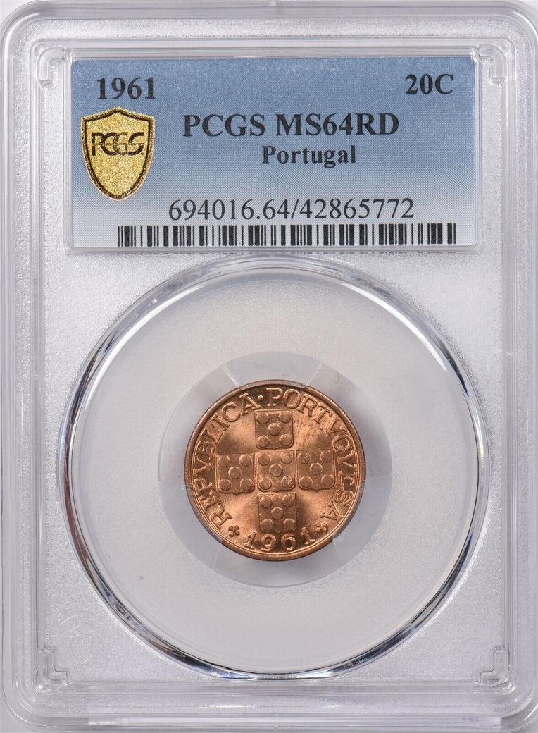 Portugal 1961 20 Centavos PCGS MS 64 RED PI0217 combine shipping