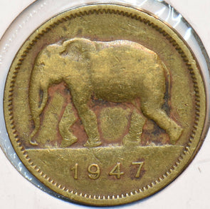 Belgian Congo 1947 2 Francs Elephant animal 195236 combine shipping