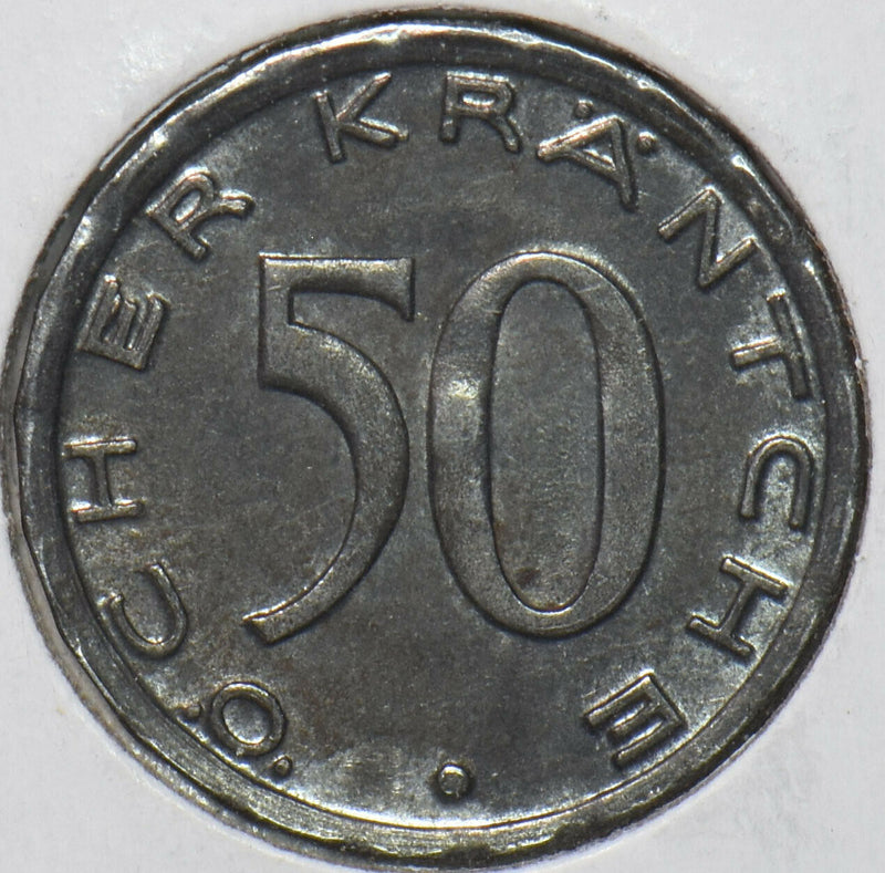 Germany 1920 50 Pfennig Eagle animal City of Aachen 296477 combine shipping