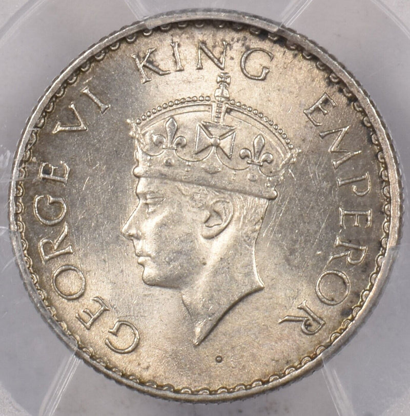India British 1940 B 1/4 Rupee PCGS MS 63 SW-9.84 Short Trefoils PI0127 combine