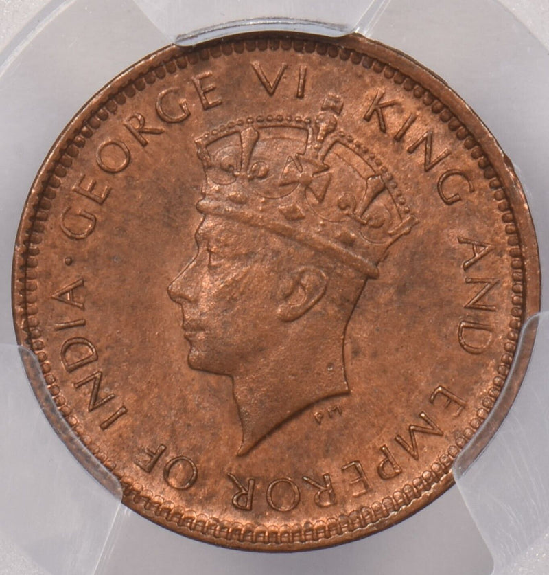 Ceylon 1937 1/2 Cent PCGS MS 64 RED BROWN PI0084 combine shipping