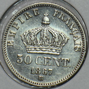 France 1867 BB 50 Centimes 491039 combine shipping