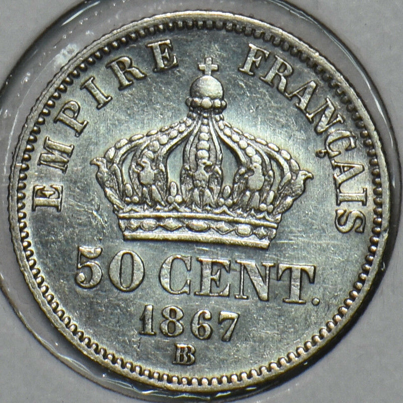 France 1867 BB 50 Centimes 491039 combine shipping