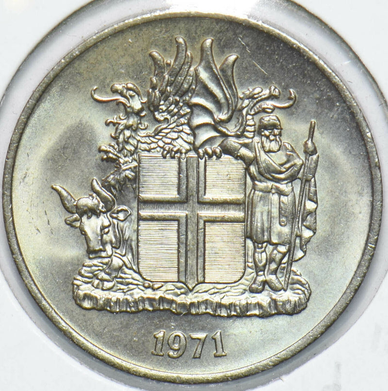 Iceland 1971 10 Kronur Dragon animal Bull 192370 combine shipping
