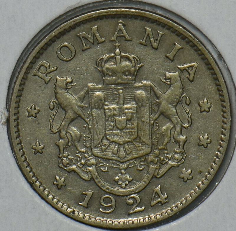 Romania 1924 Leu 152085 combine shipping