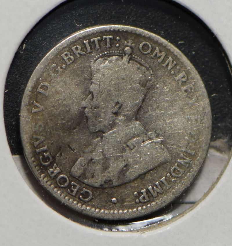 Australia 1914 3 Pence Kangaroo animal Emu  901230 combine shipping