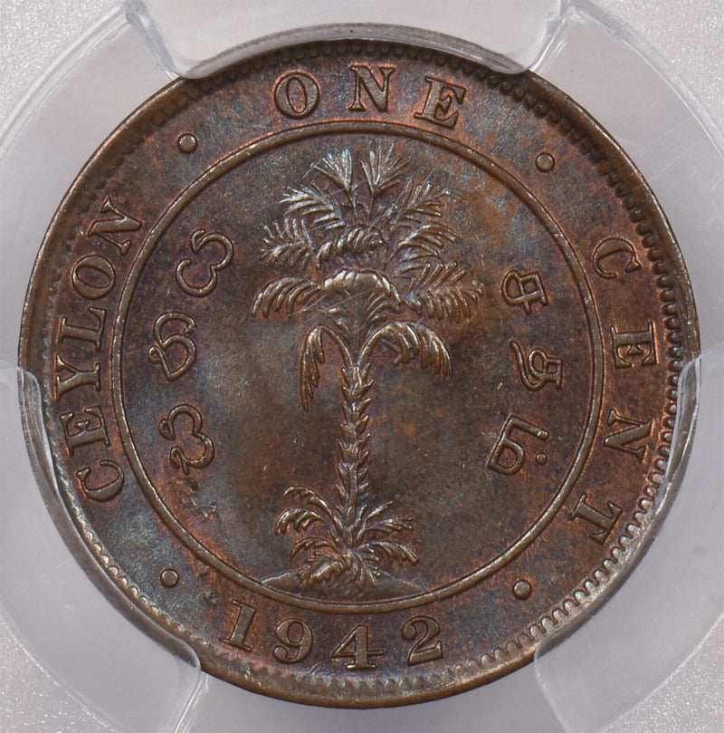 Ceylon 1942 Cent PCGS MS 64 BROWN KM-111a No PM PI0070 combine shipping