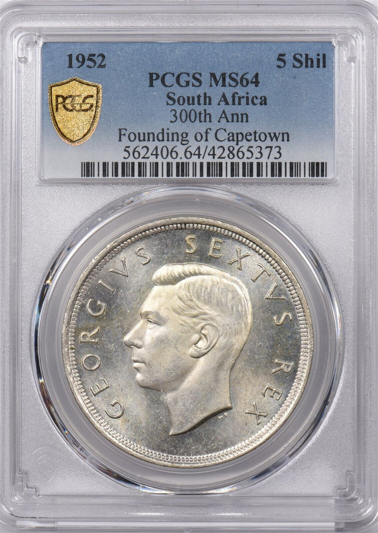 South Africa 1952 5 Shillings PCGS MS 64 300th Anni. funding of Capetown PI0131