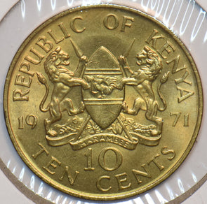 Kenya 1971 10 Cents Lion animal 195274 combine shipping