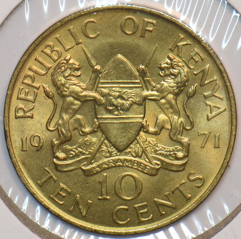 Kenya 1971 10 Cents Lion animal 195274 combine shipping