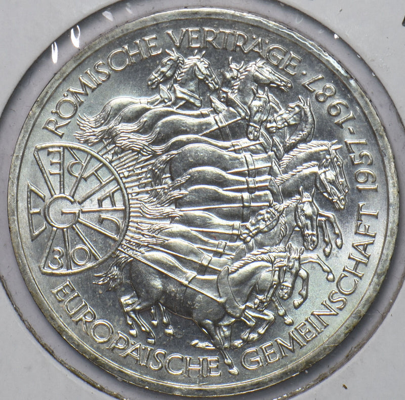 Germany 1987 G 10 Mark Eagle animal Horse 30th Anniversary of the Treaty of Rome