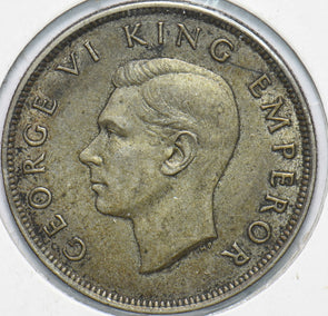 New Zealand 1943 Silver 1/2 Crown Ram animal George VI 192473 combine shipping
