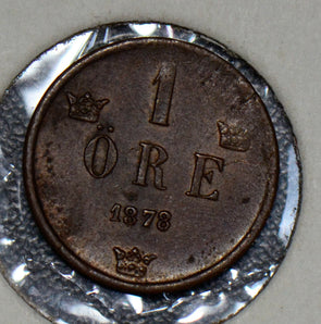 Sweden 1878 Ore UNC double