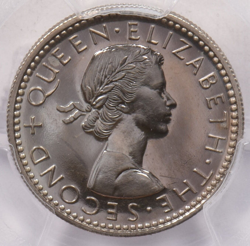 New Zealand 1965 6 Pence Huia bird animal PCGS PL 66 PI0163 combine shipping