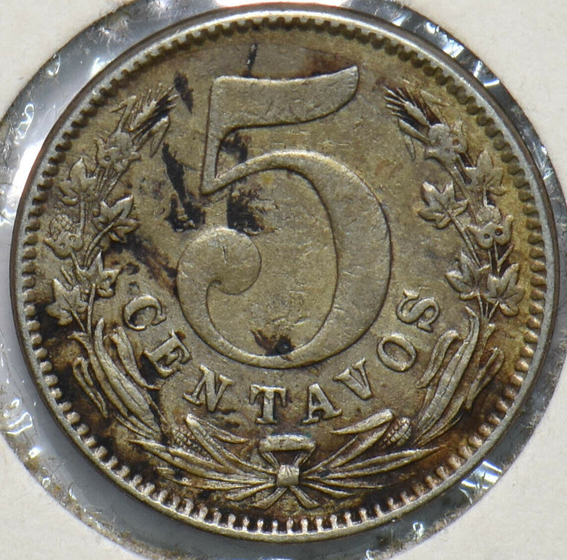 Colombia 1888 5 Centavos Copper-Nickel 293515 combine shipping