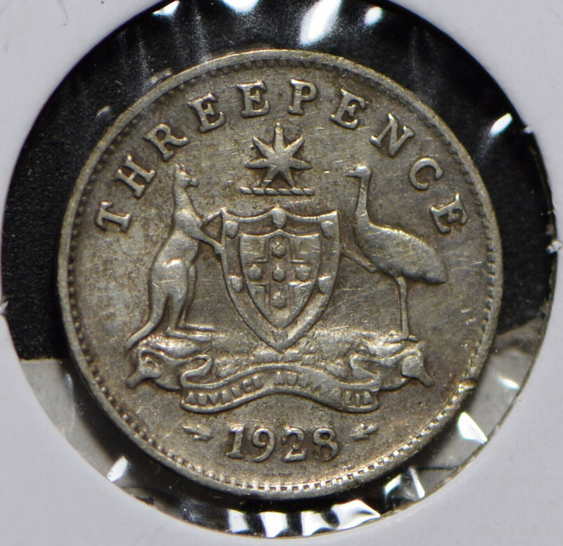 Australia 1928 3 Pence Kangaroo animal Emu  901258 combine shipping