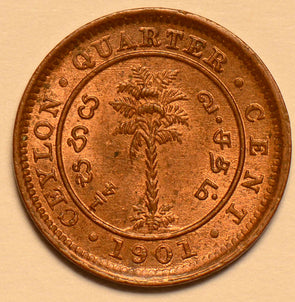 Ceylon 1901  1/4 Cent BU C0137 combine shipping