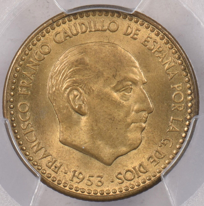 Spain 1953 Peseta PCGS MS 64 1956 PI0188 combine shipping