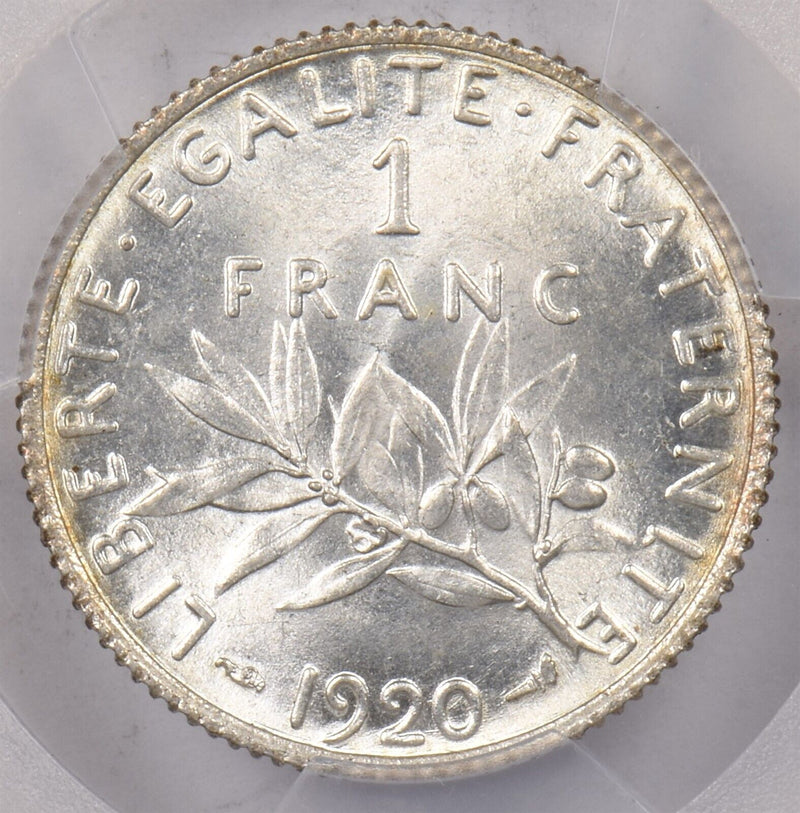 France 1920 Franc PCGS MS 62 Gad-467 Semeuse PI0195 combine shipping
