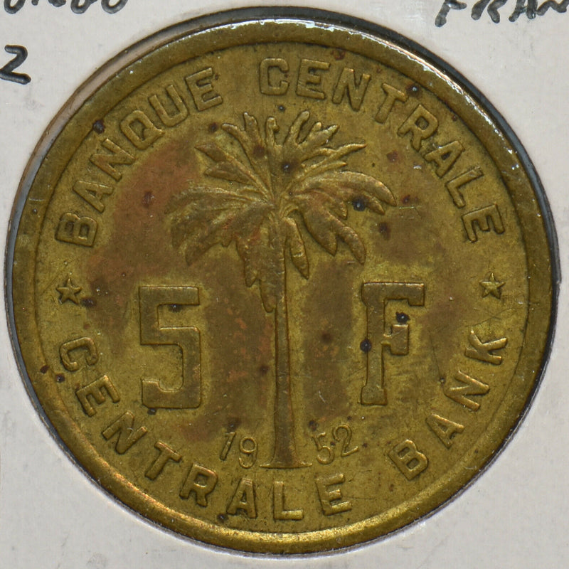 Belgium Congo 1952 5 Francs 195910 combine shipping