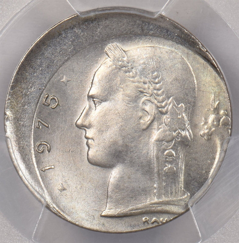 Belgium 1975 Franc PCGS MS 64 Mint Error Struck 15% Off-Center PI0088 combine sh