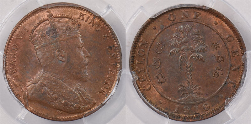 Ceylon 1910 Cent PCGS UNC PI0153 combine shipping