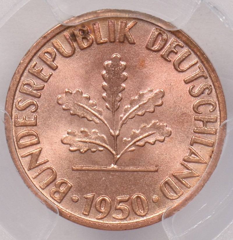 Germany 1950 Pfennig PCGS MS 65 RED J-380 PI0027 combine shipping