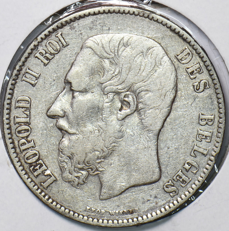 Belgium 1873 5 Francs Lion animal 294045 combine shipping