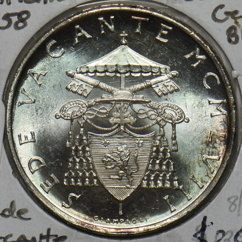 Vatican 1958 500 Lira Dove animal Gem BU Sede vacante 491234 combine shipping