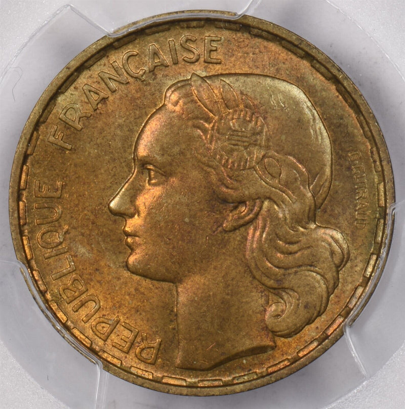 France 1953 50 Francs Rooster animal PCGS MS 65 Gad-880 PI0212 combine shipping