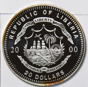 Liberia 2000 David Farragut 20 Dollar Proof 490500 combine shipping