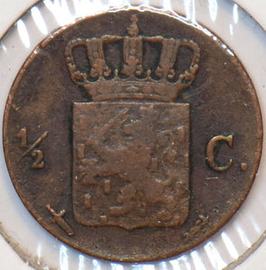 Netherlands 1857 1/2 Cent Lion animal 195189 combine shipping