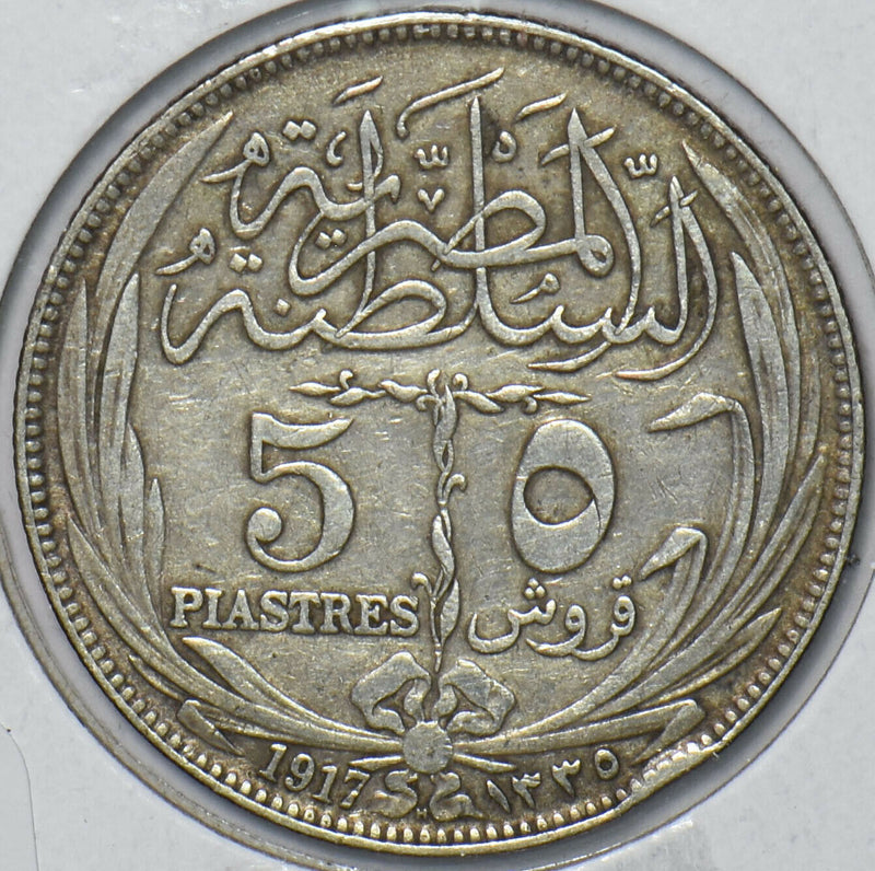Egypt 1917 AH 1335 5 Piastres 296358 combine shipping